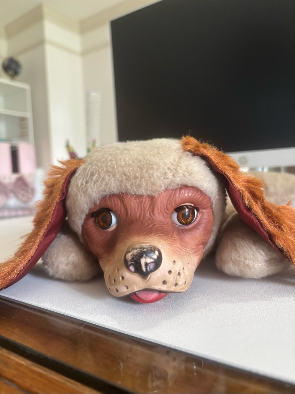 Vintage 1950s Gund Regal Beagle Rubber Face Plush Dog Sani-Foam Stuffed Puppy